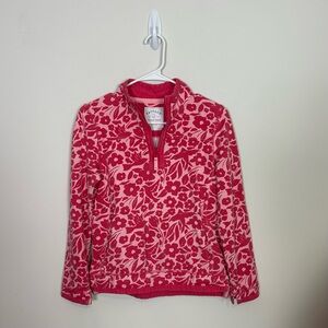 Fat Face Girls Pink Floral Quarter Zip Pull Over Size 10 to 11 Years Old